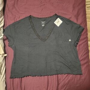 AE Soft & Sexy Cropped Waffle T-Shirt